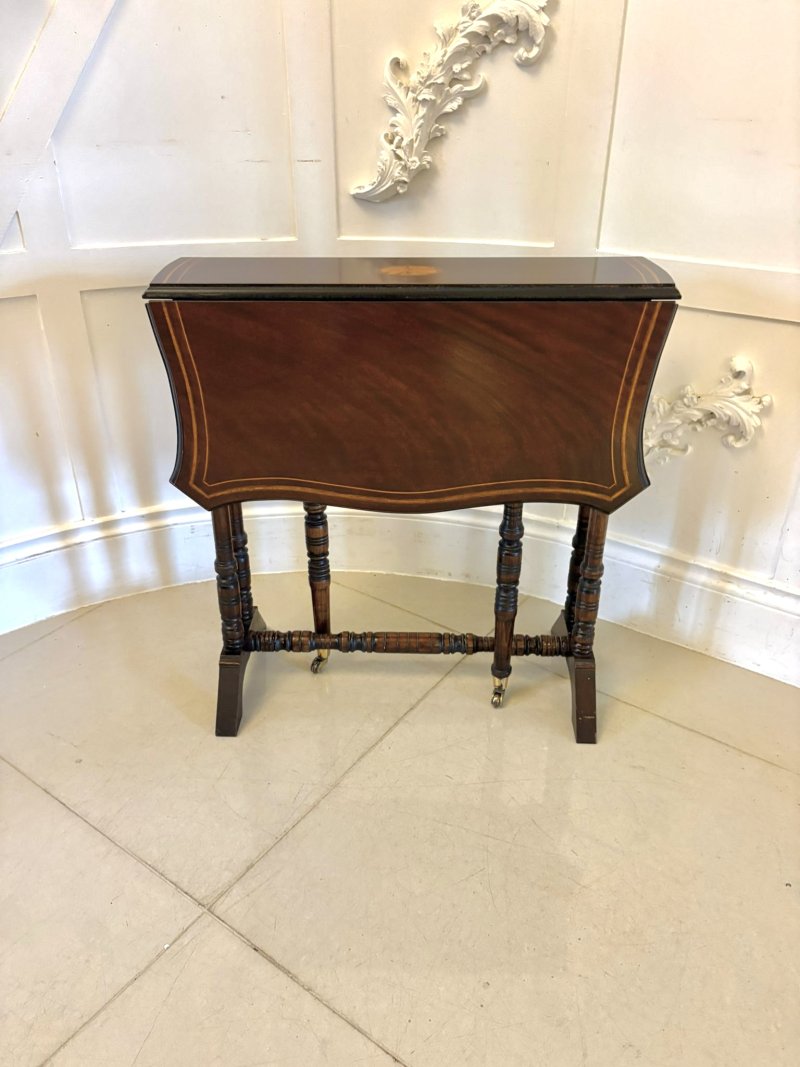 Antique Mahogany Sutherland Occasional Table with Satinwood Inlay - Image 5
